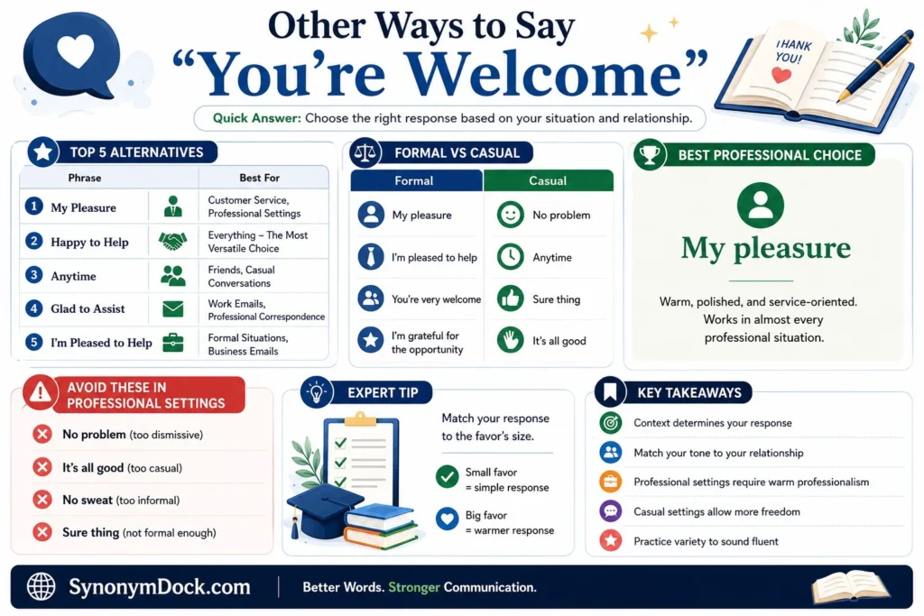 15 Alternatives to Say "You're Welcome"