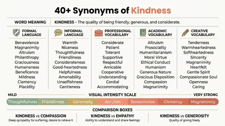 Synonyms of Kindness