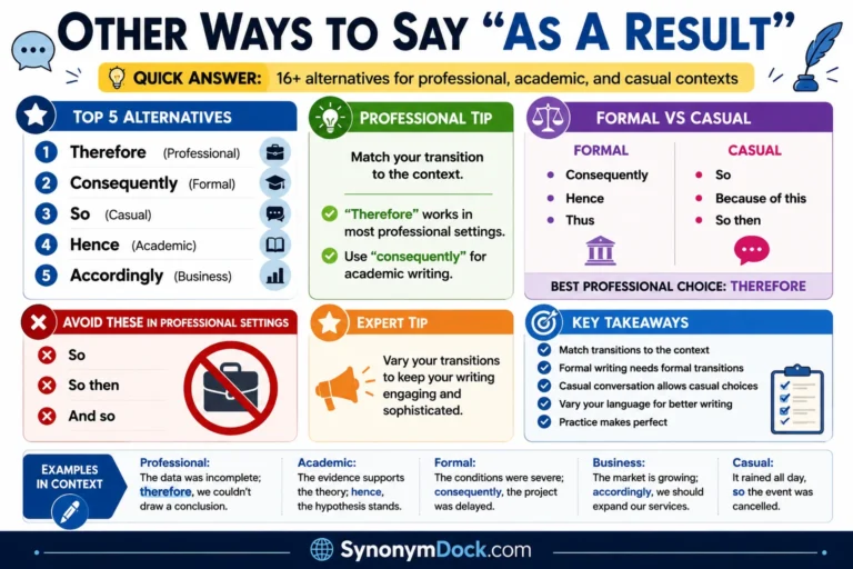 other ways to say as a result