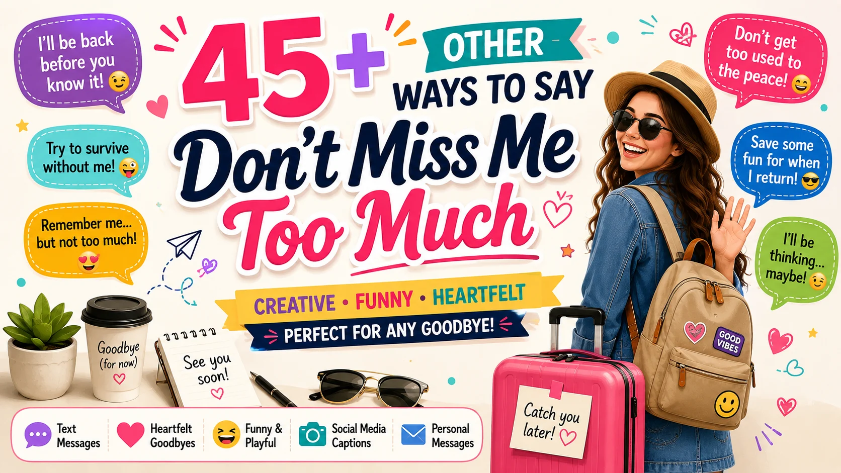 other ways to say don’t miss me too much