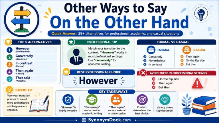 other ways to say on the other hand