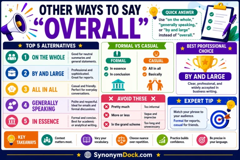 other ways to say overall
