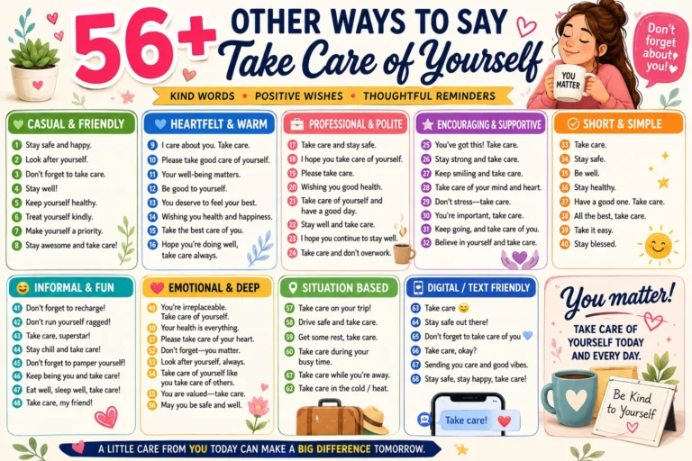 other ways to say take care of yourself