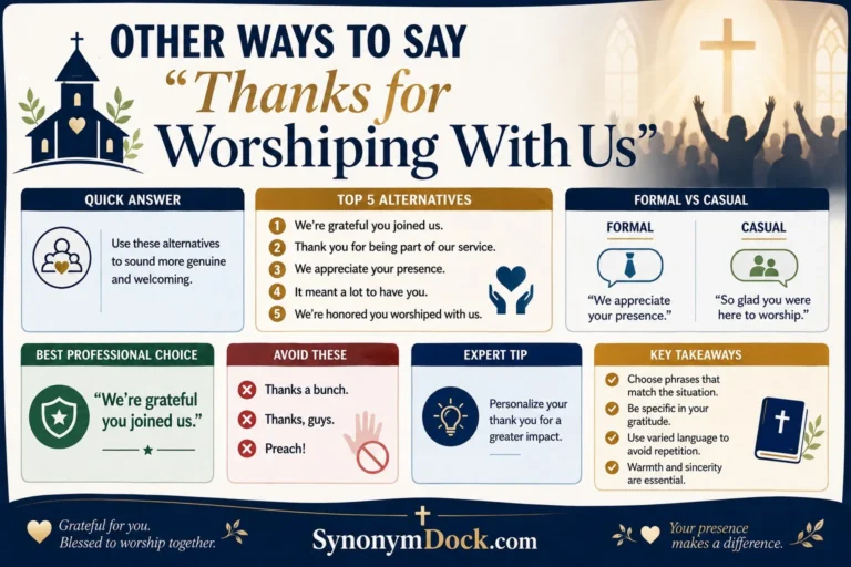 other ways to say thanks for worshiping with us