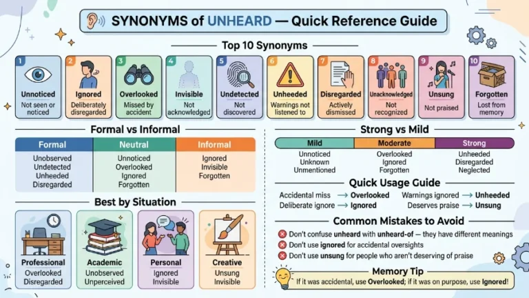 synonym of unheard