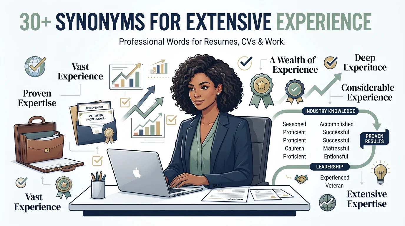 synonyms for extensive experience