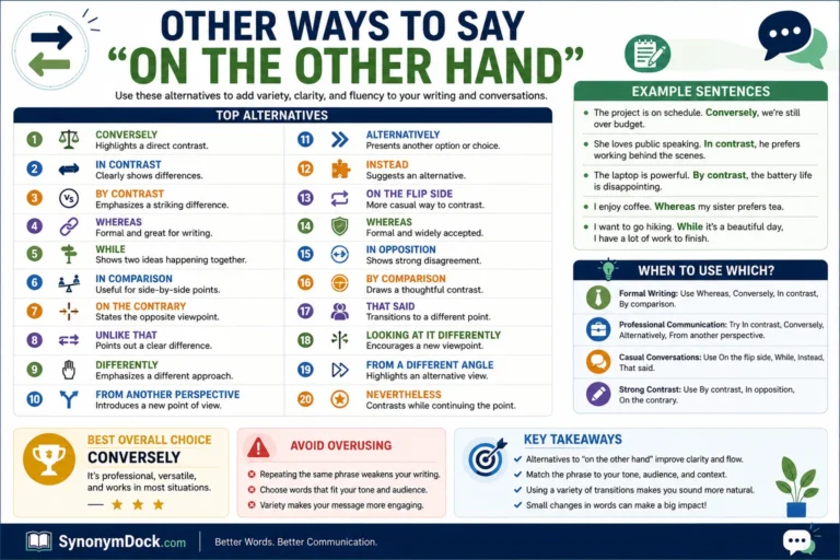 ways to say on the other hand