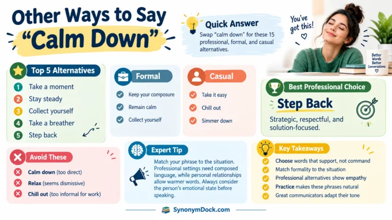 other ways to say calm down