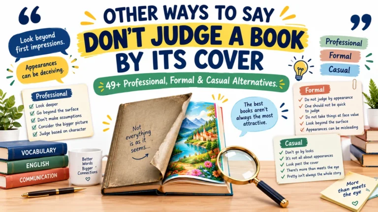 other ways to say don’t judge a book by its cover