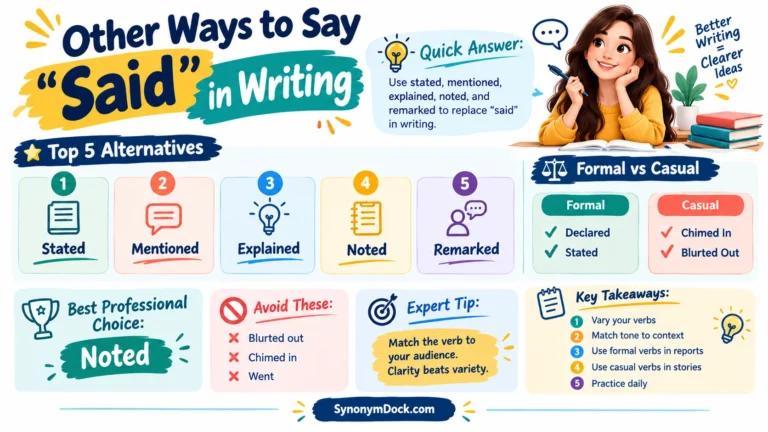 other ways to say said in writing